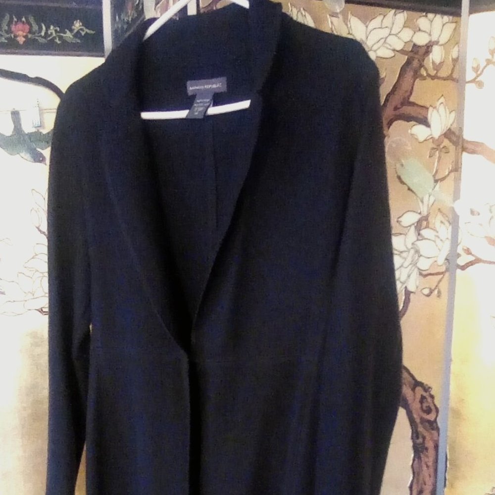 Black, Light Weight Wool Duster - image 1